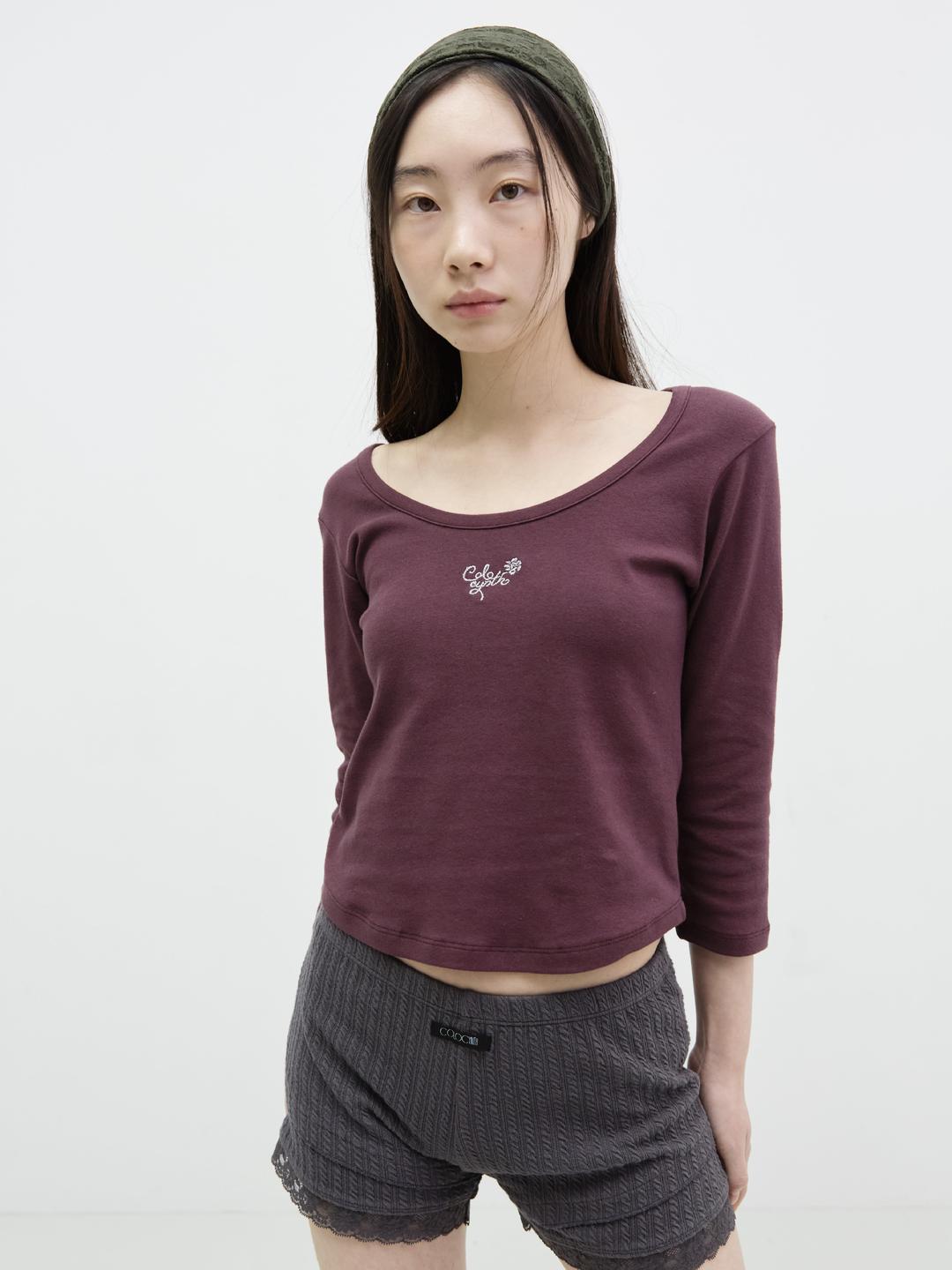 NUE 2WAY 3/4 TIE T-SHIRT CHERRY