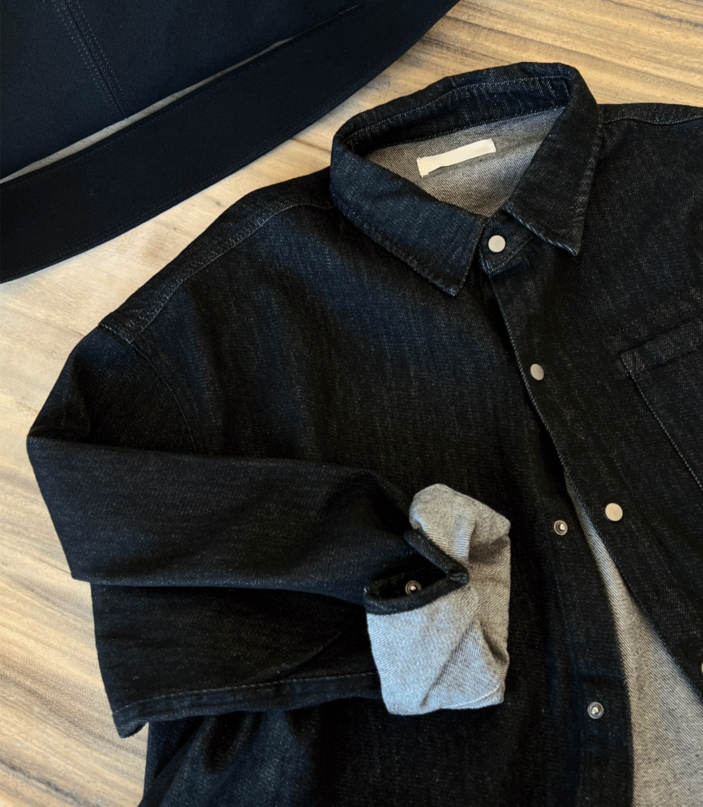 센 워시드 데님셔츠