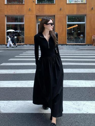 블랙 롱 원피스