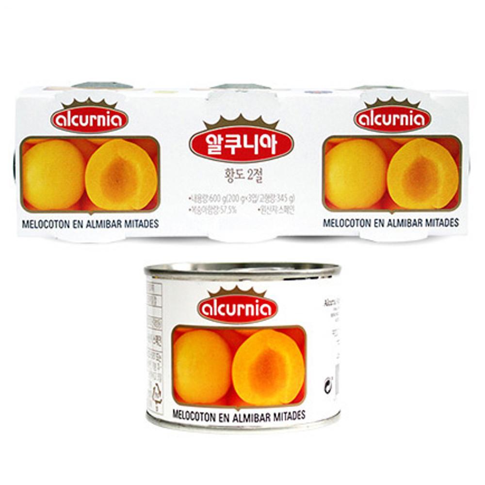 농심 알쿠니아 황도 복숭아 통조림200g x 3
