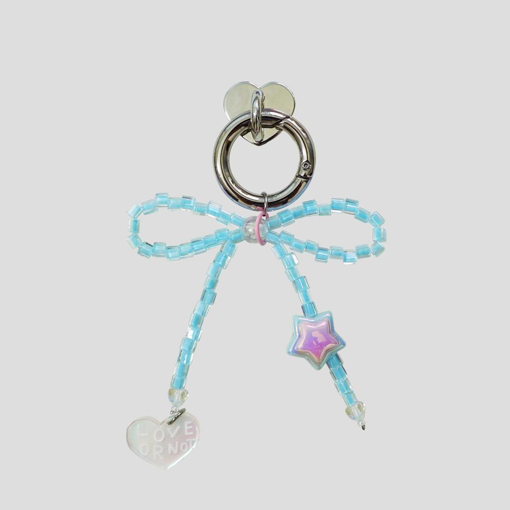 [키링앤톡]Aurora Sky Ribbon Beads Keyring&Tok