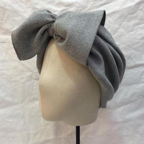 왕리본 와이드 반다나 터번(골지니트 면 헤어밴드/4colors)