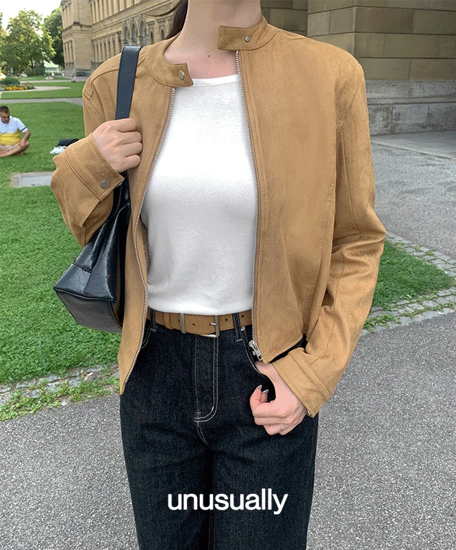 [가을신상🍂당일발송] 언유즈얼리 체이스 스웨이드 바이커 자켓 (4color/S,M)