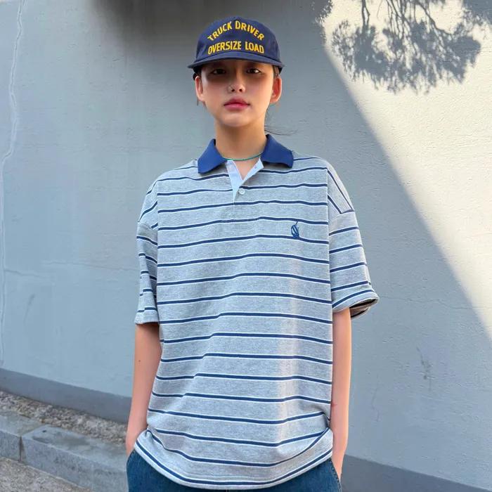 스트라이프 반팔 폴로 티셔츠(4colors) NPO4105