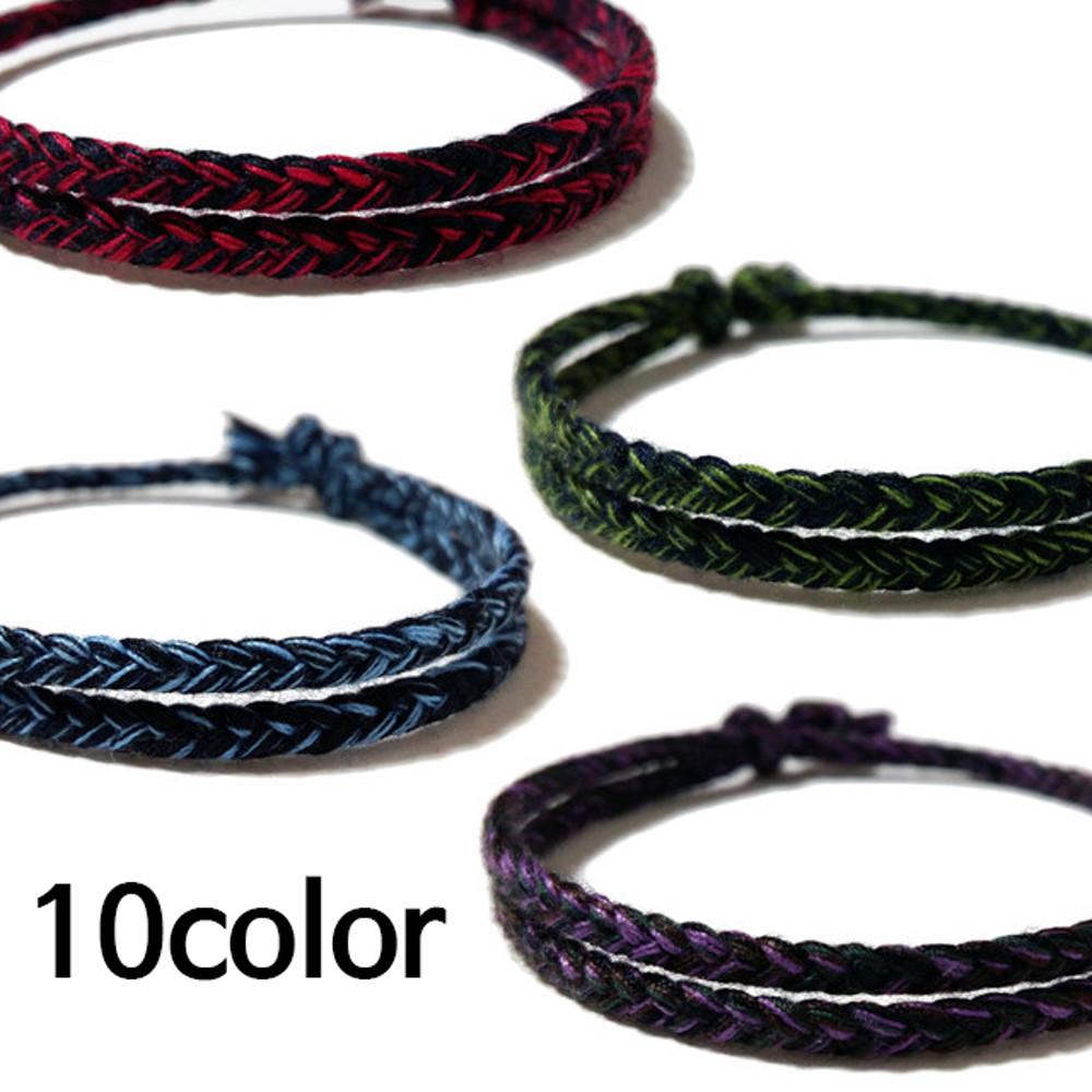 [행운포인트] 소원팔찌 실팔찌 실발찌 매듭팔찌 10color