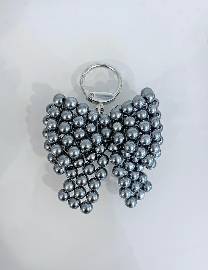 (LeeBiz) Dark Pearl Ribbon Keyring