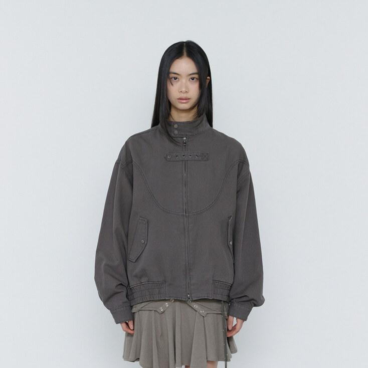 DENIM POCKET BLOUSON JACKET CHARCOAL