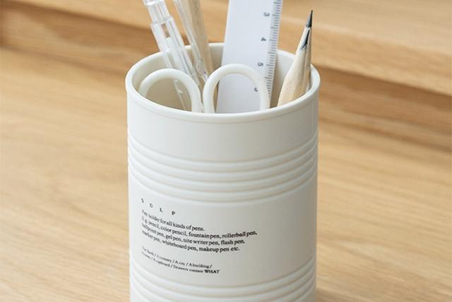 심플한 타이포 데스크 정리함 원형 펜 수납 필통