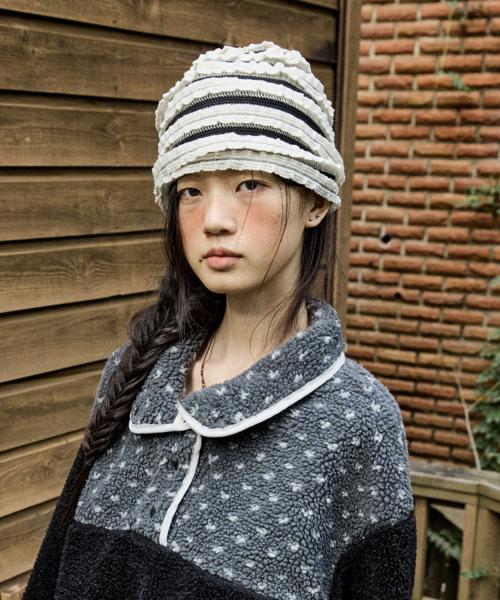 레이스 베일 비니_아이보리