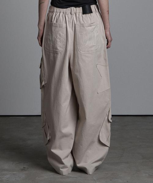 AU 패치드 포켓 코튼 팬츠 베이지