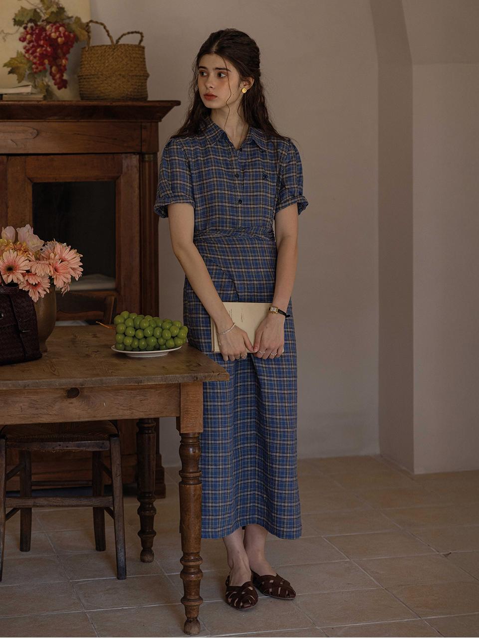 데일리아트 07/17 예약배송_DA_Plaid fake two-piece dress_2color DA_Plaid fake two-piece dress_2color