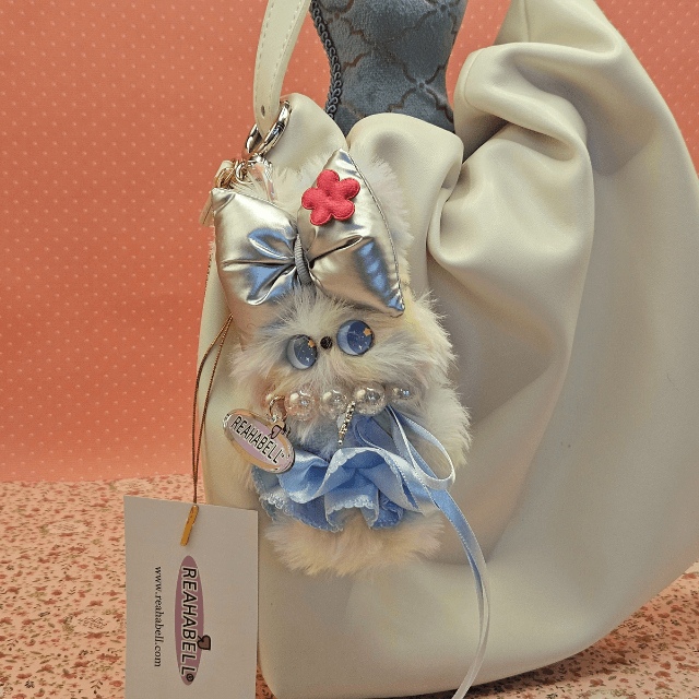 [2025] 인형 키링 💗no.130 멜팅 하트 실버 리본 래하벨 솜사탕