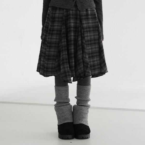 제니아 피치 체크 미디스커트