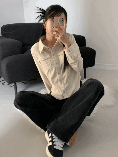 코듀로이 슬림 버튼 셔츠 3color