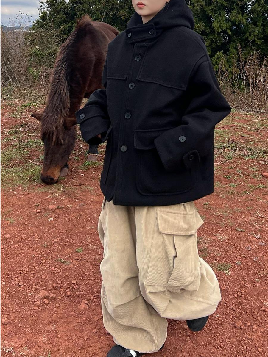 [ Unisex ] 디드 하프 후드 코트 2C