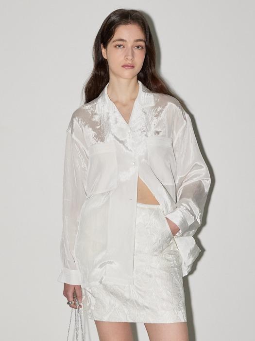 GLOW OPEN COLLAR SHIRT - IVORY