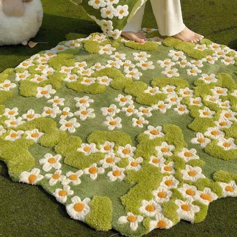 Wonderland Daisy Carpet Pet Mat Pet Rug - Daisy / 39.4*39.4in