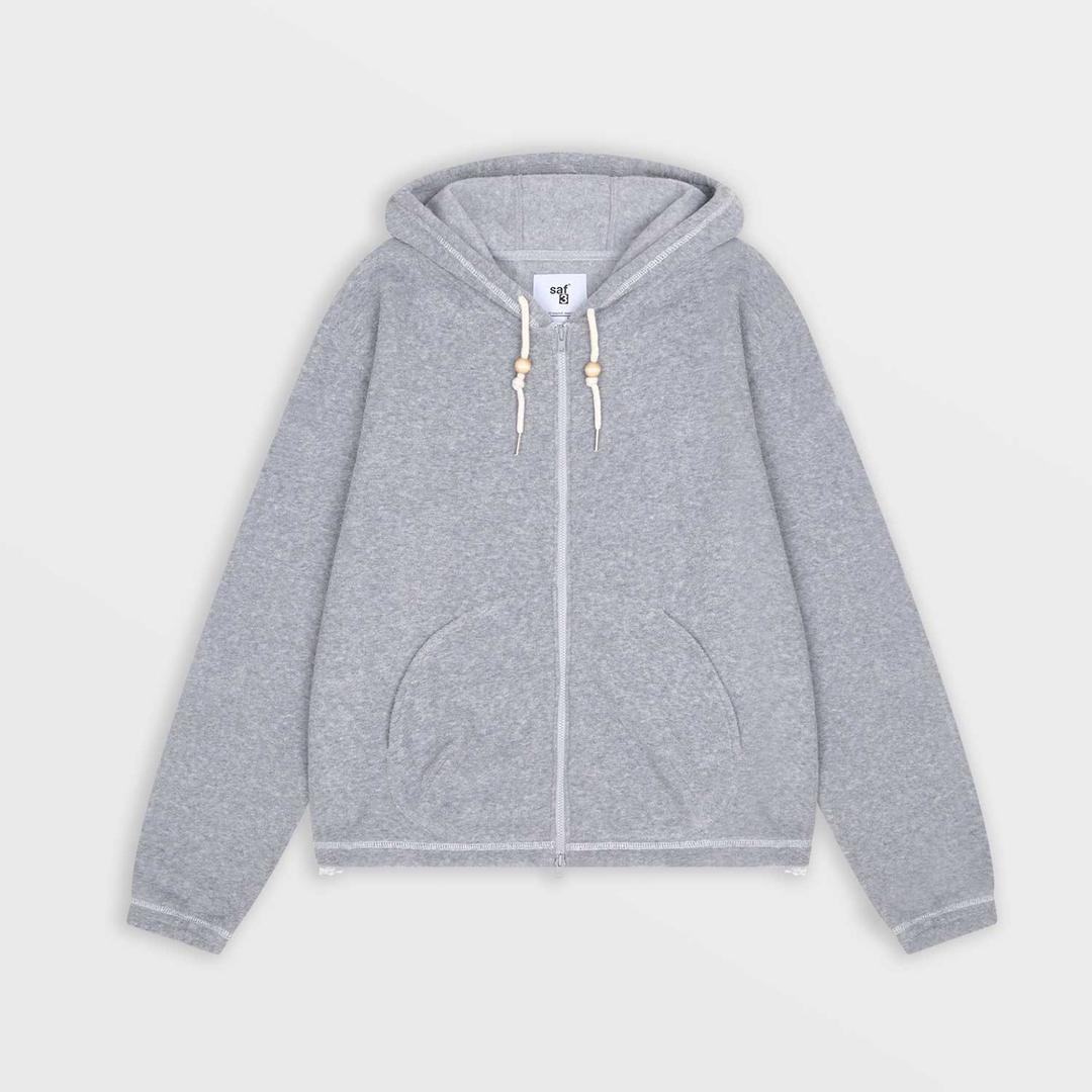 Journey Round Pocket Zip Up Hoodie (Gray)