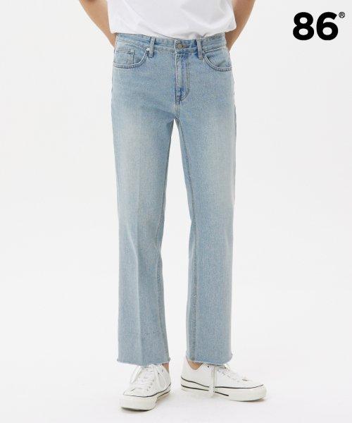 LIGHT BLUE CROP FLARE