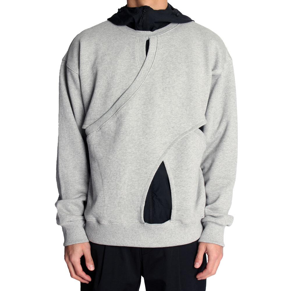 DOUBLE LAYERED SLIT SWEATSHIRT (GREY)