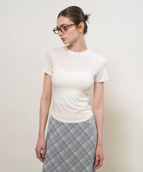 아세테이트 라운드넥 티셔츠 [WHITE] / GF2LTS509