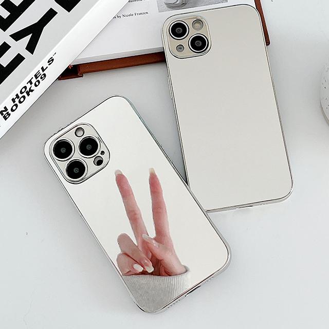 크레용샵 [직진배송]16입고 올미러❤실버 거울 핸드폰 아이폰케이스[7 XR 11 12 13 14 15 16 PRO MAX 프로맥스 MINI 미니]