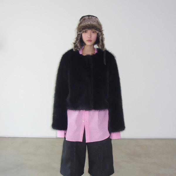 frill bermuda pants_charcoal