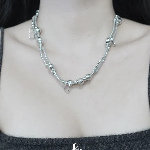 코디추천 유행하는 볼체인 하트 두꺼운 볼드 체인 힙한 러블리 목걸이