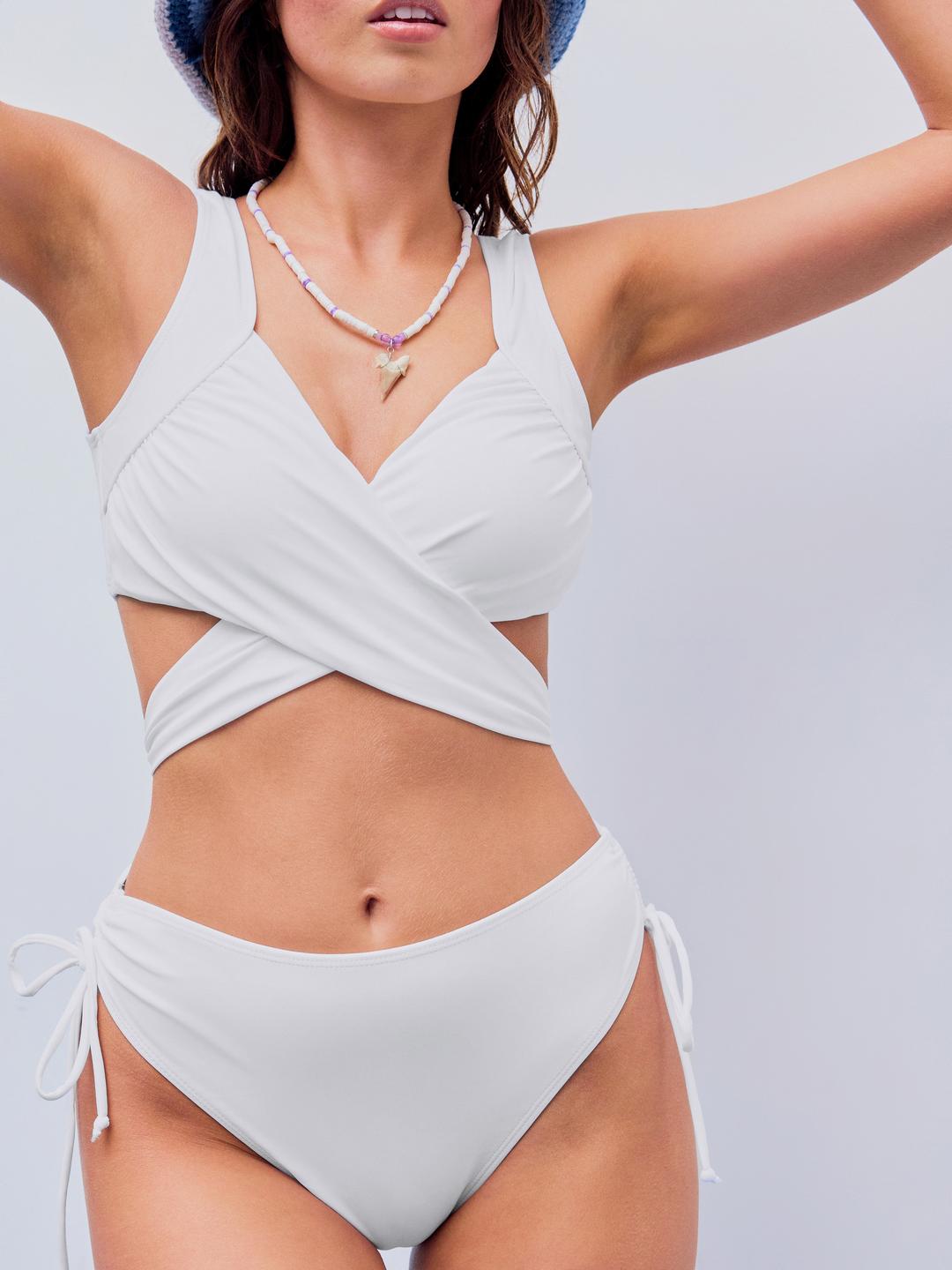 크로스 타이 측면 비키니 수영복