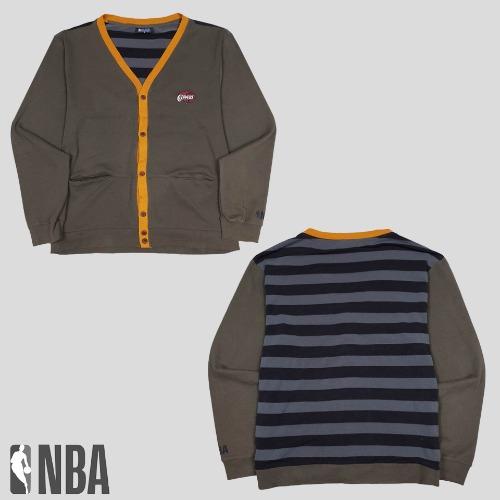 NBA 카키 스트라이프 로스앤젤레스 클리퍼스 버튼 가디건  SIZE M