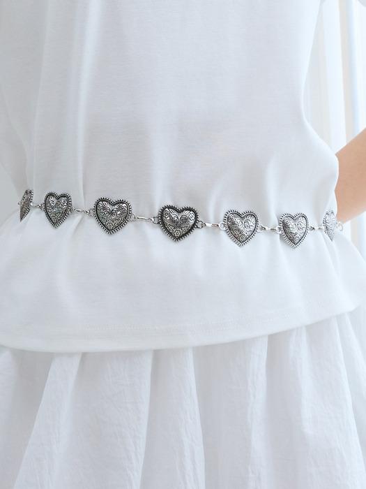 AMTIC HEART CHAIN BELT_SILVER