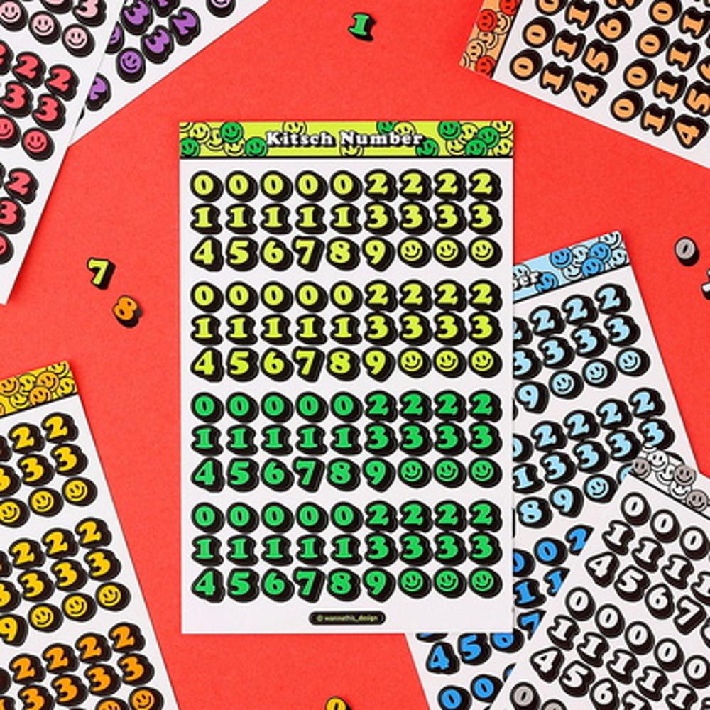 키치 알파벳 숫자 하이틴 폴꾸 폴라로이드 레트로 넘버 포카 포토카드 꾸미기 스티커