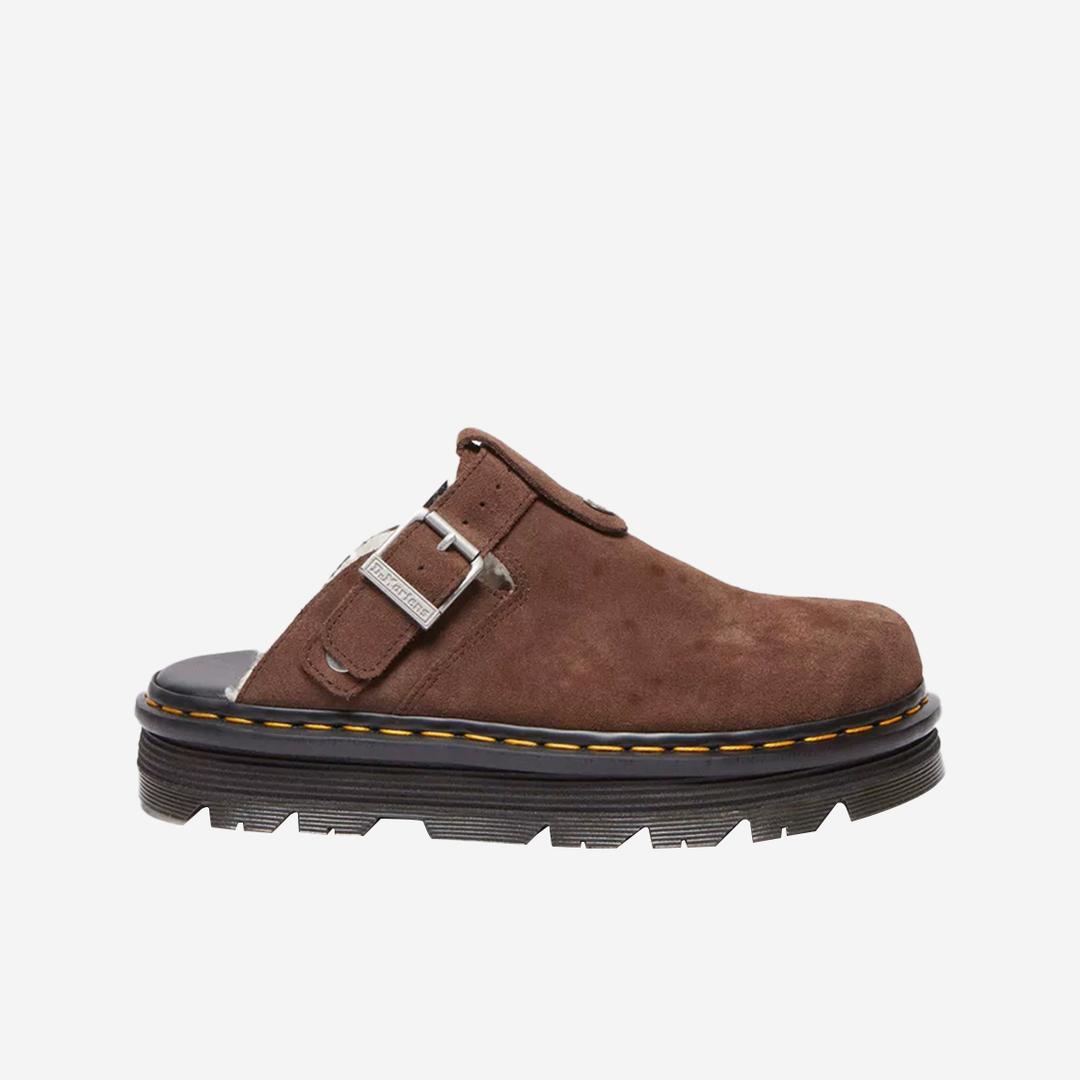 Dr. Martens Zebzag Suede Slingback Platform Mule Dark Brown - 24FW