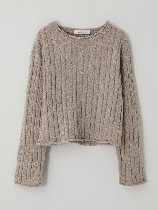 WOOL CABLE CROP KNIT (3COL)