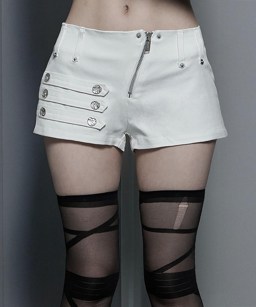 Napoleon Diagonal zipper short pants (White)