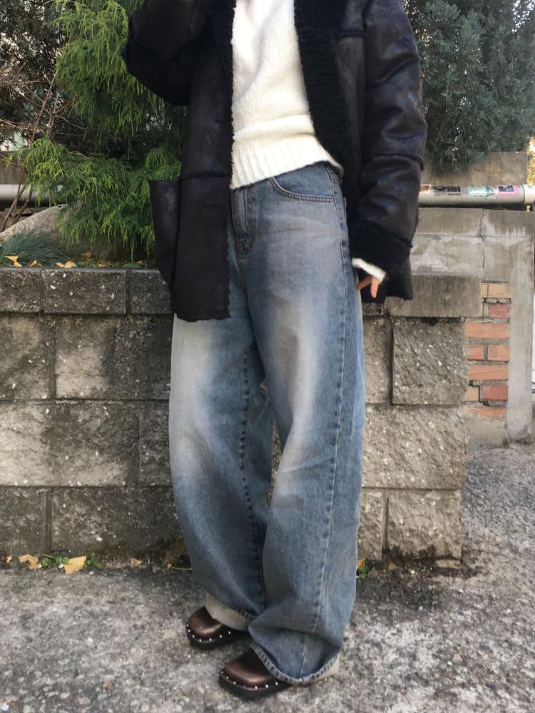 위시 세미 와이드 데님