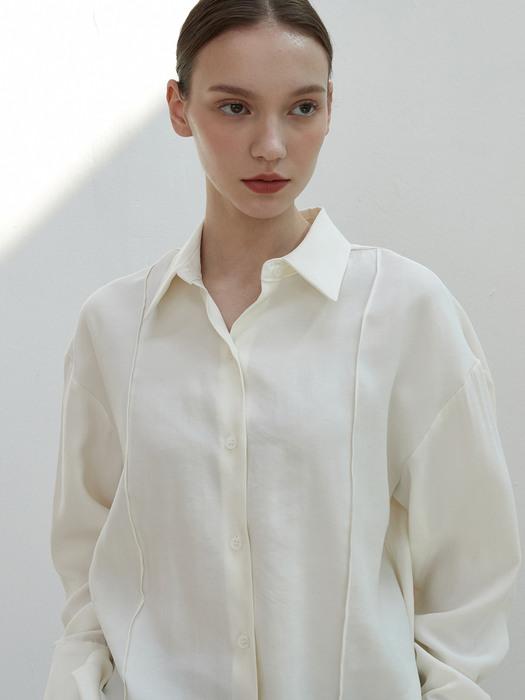 iuw1209 loosy tuck point blouse (ivory)