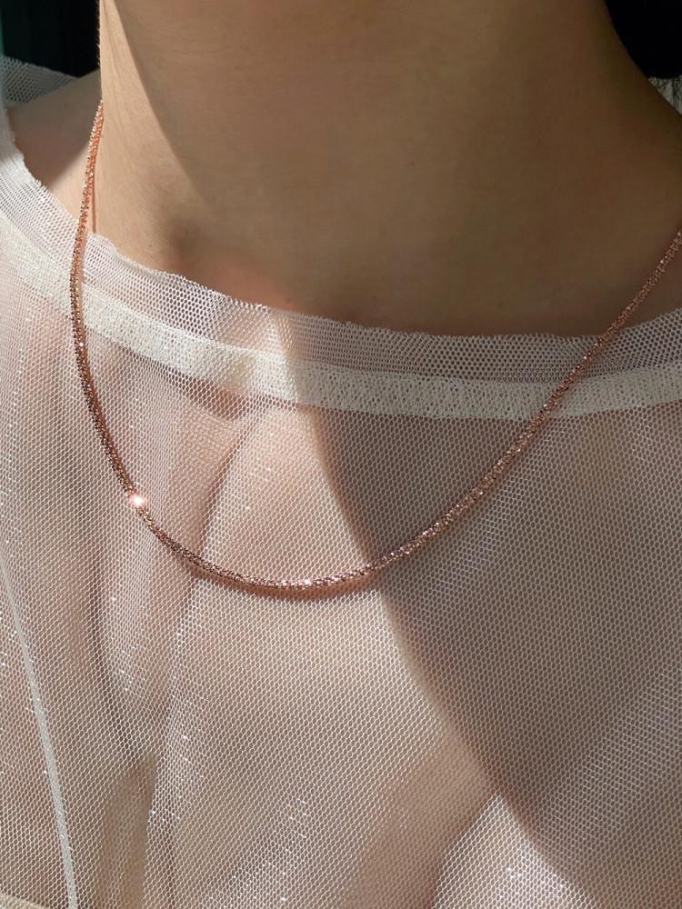 실버925 눈꽃 이태리체인 목걸이 볼드 로즈골드 : 클로첼