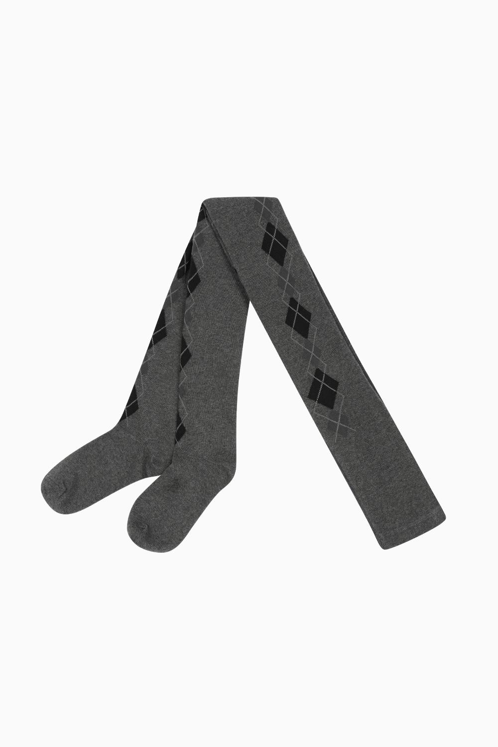 ARGYLE PATTERN TIGHTS, GRAY