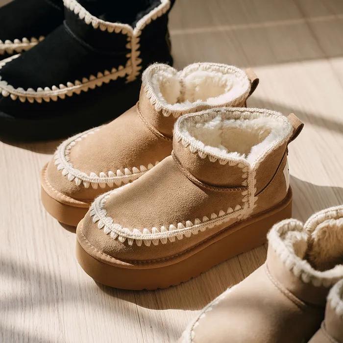 [재입고][29EDITION] Dda ddat 따땃 소가죽 스티치 퍼 숏어그부츠_3color 4cm