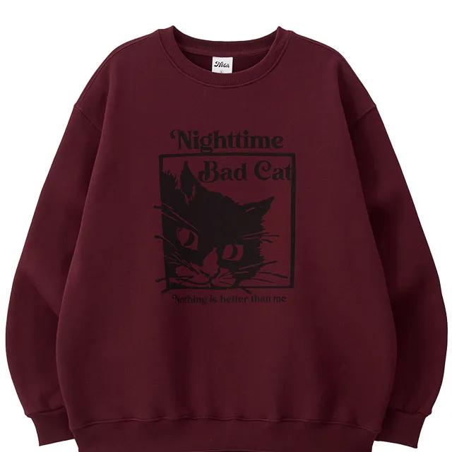BAD CAT SWEATSHIRT / burgundy