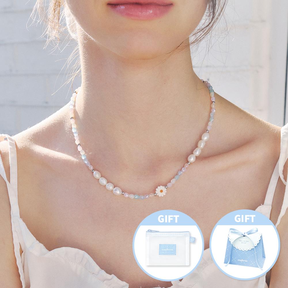 [메쉬파우치 증정][면세점품절대란]pastel moment daisy necklace 비즈 진주 목걸이