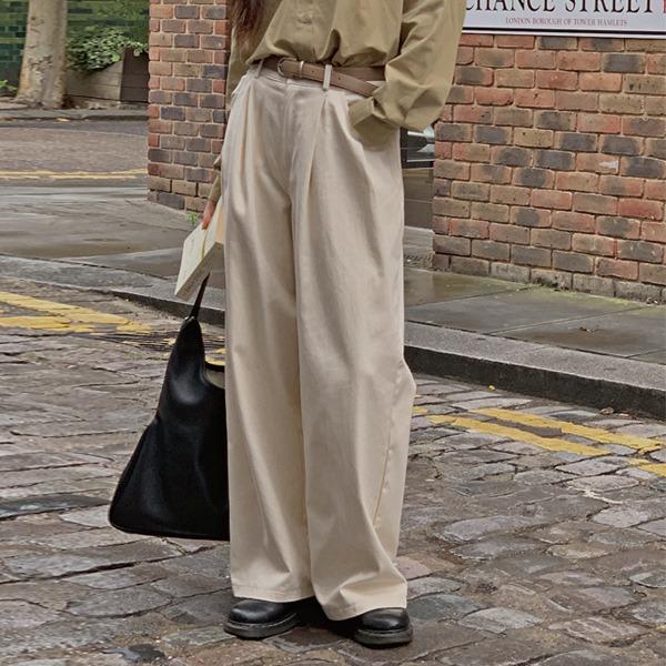 [하체군살커버][MADE] 리케아 코튼 핀턱 와이드팬츠(44~99) (빅사이즈와이드팬츠-면바지-체형커버-롱팬츠-일자바지-세미와이드-간절기코디-롱팬츠)