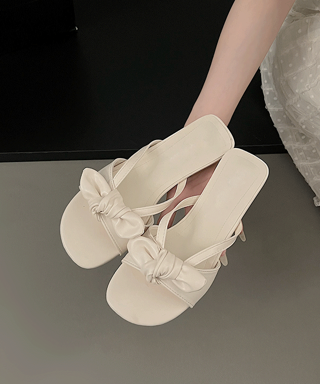 제이지 모브 발레코어 리본 스트랩 뮬 샌들 슬리퍼(3cm)