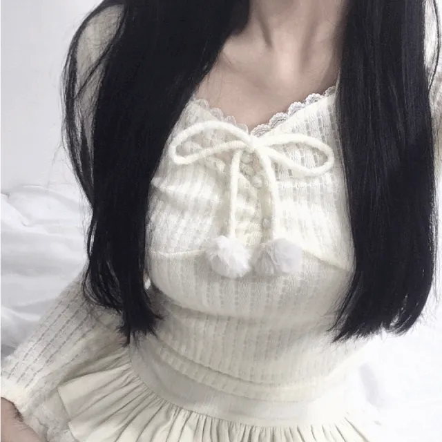 (빠른배송!) 방울 단추 니트 티