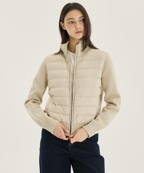 [W]니트 배색 패딩 다운 점퍼 - 2color