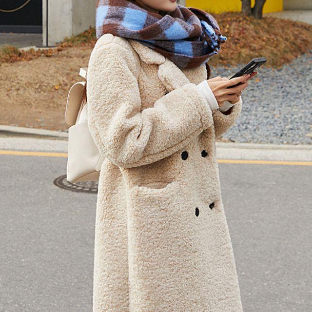따뜻한 뽀글이 양털 롱 코트 NK34-J-18