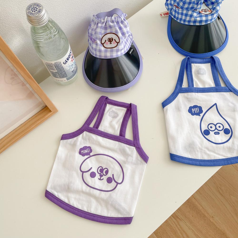 강아지썬캡 또또또 친구들 나시티 강아지여름옷 강아지모자