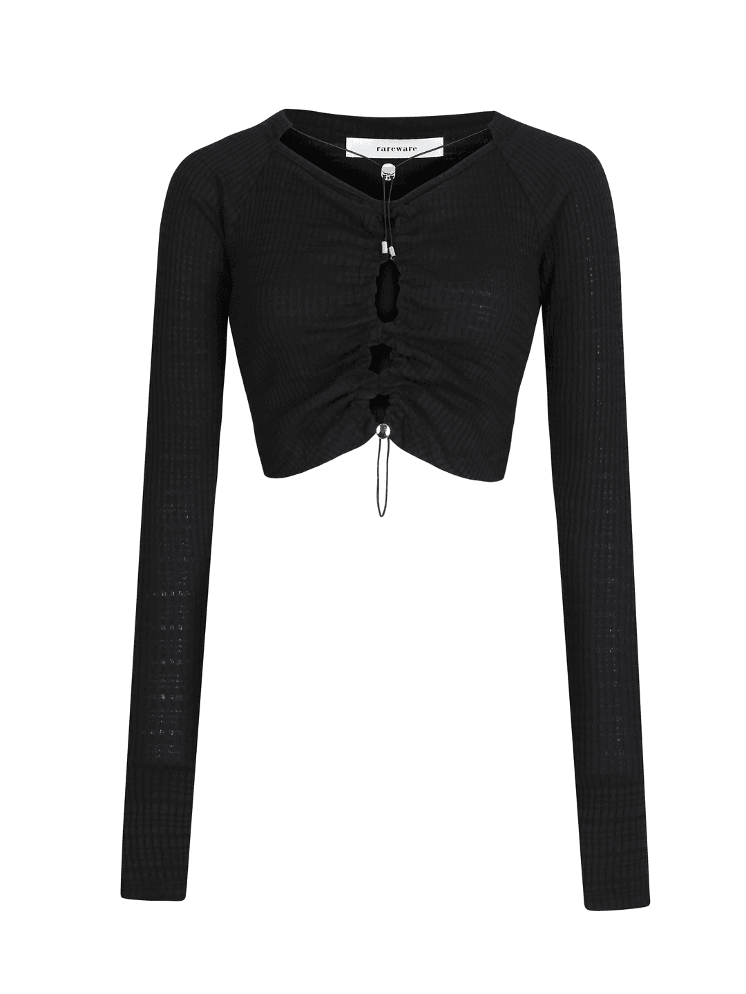 Yoga-fit eyelet string T-shirts (Black)