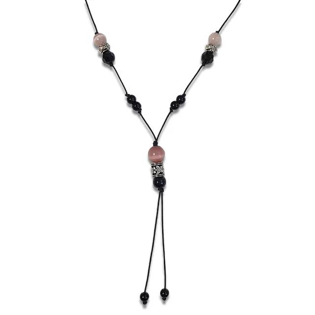 [반지선물💕] 오닉스 원석목걸이 💫 원석 매듭 목걸이 써지컬 소원 우정 유니크 행운 선물 무알러지